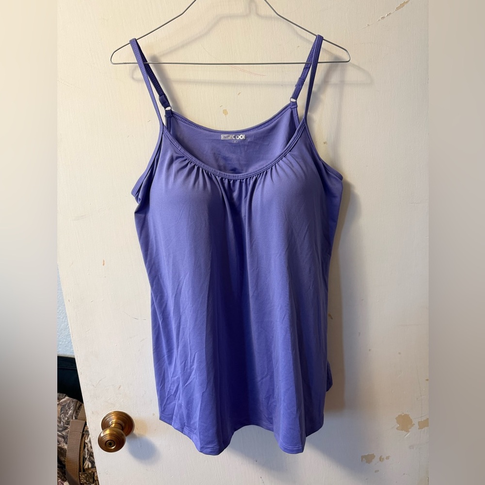 32 Degrees Cool Tank Top with Built In Bra Padding, in Purple.